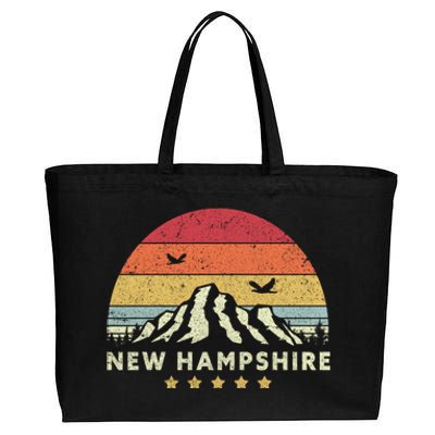 New Hampshire Shirt. Retro Style NH, USA Cotton Canvas Jumbo Tote