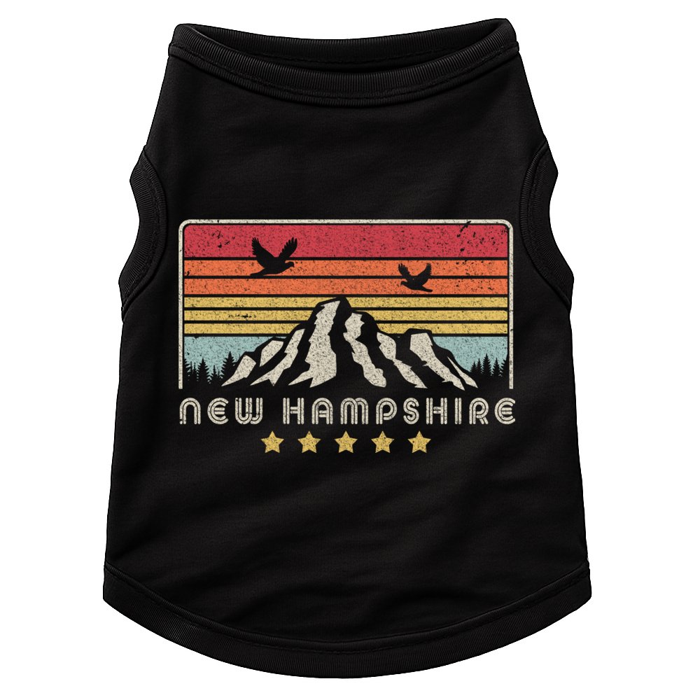 New Hampshire Shirt. Retro Style NH, USA Doggie Tank