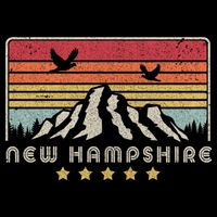 New Hampshire Shirt. Retro Style NH, USA Flat Bill Trucker Hat