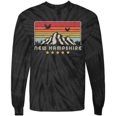 New Hampshire Shirt. Retro Style NH, USA Tie-Dye Long Sleeve Shirt