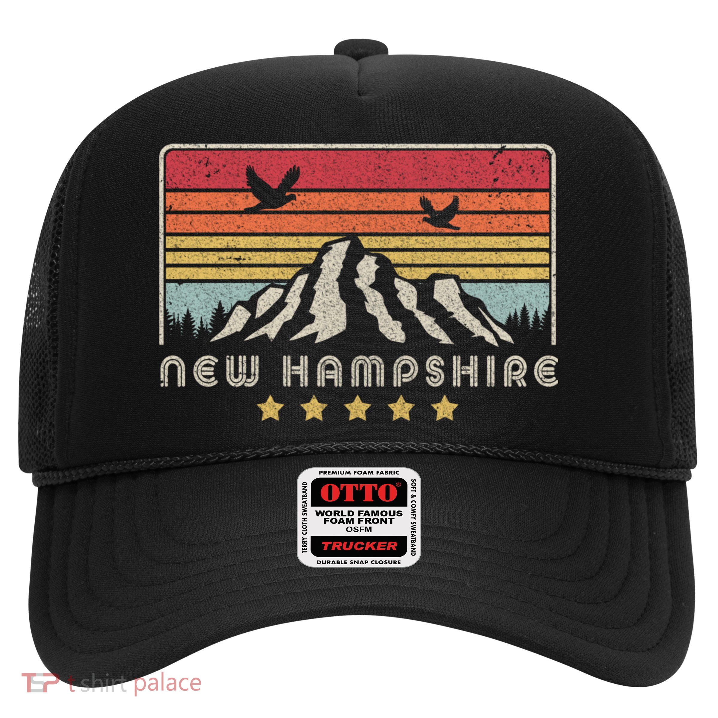 New Hampshire Shirt. Retro Style NH, USA Trucker Hat