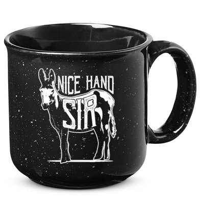 Nice Hand Sir Donkey Poker Funny Gambling Design 15oz Campfire Ceramic Mug