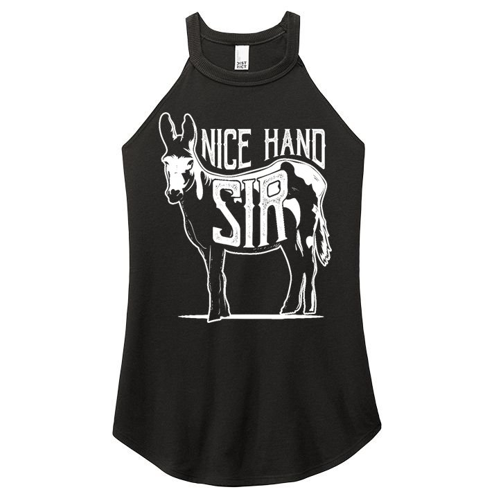 Nice Hand Sir Donkey Poker Funny Gambling Design Women's Perfect Tri Rocker Tank