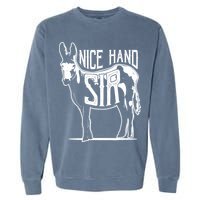 Nice Hand Sir Donkey Poker Funny Gambling Design Garment-Dyed Sweatshirt