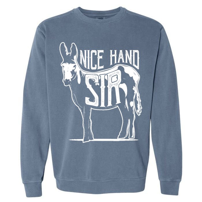 Nice Hand Sir Donkey Poker Funny Gambling Design Garment-Dyed Sweatshirt