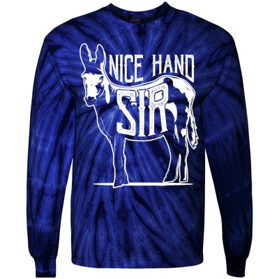 Nice Hand Sir Donkey Poker Funny Gambling Design Tie-Dye Long Sleeve Shirt