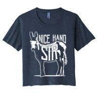 Nice Hand Sir Donkey Poker Funny Gambling Design Women's Crop Top Tee