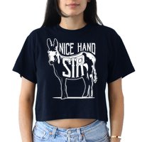 Nice Hand Sir Donkey Poker Funny Gambling Design Women's Crop Top Tee