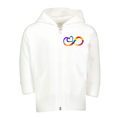 Neurodiversity Heart Symbol Toddler Zip Fleece Hoodie