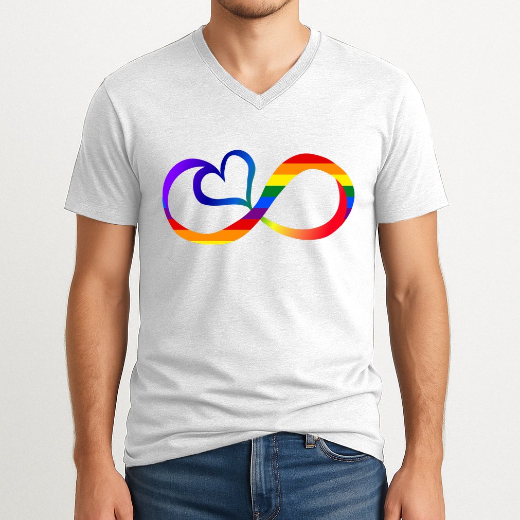 Neurodiversity Heart Symbol V-Neck T-Shirt