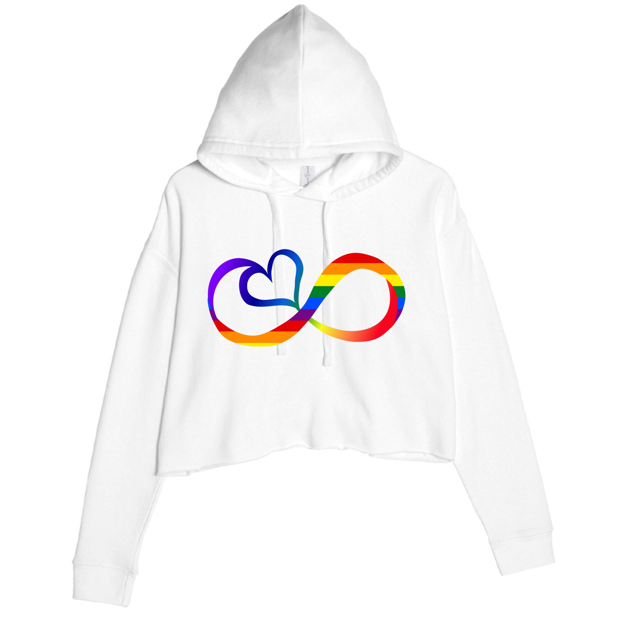 Neurodiversity Heart Symbol Crop Fleece Hoodie