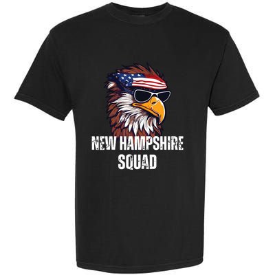 New Hampshire Squad Retro Bald Eagle American Flag Bandana Garment-Dyed Heavyweight T-Shirt