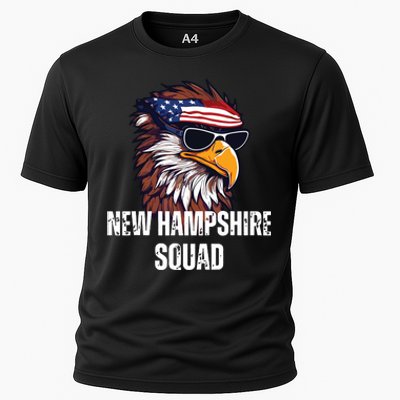 New Hampshire Squad Retro Bald Eagle American Flag Bandana Cooling Performance Crew T-Shirt