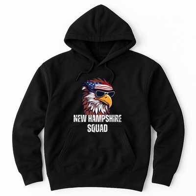 New Hampshire Squad Retro Bald Eagle American Flag Bandana Hoodie