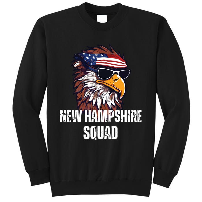 New Hampshire Squad Retro Bald Eagle American Flag Bandana Sweatshirt