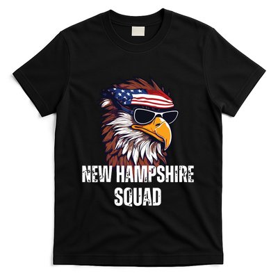 New Hampshire Squad Retro Bald Eagle American Flag Bandana T-Shirt