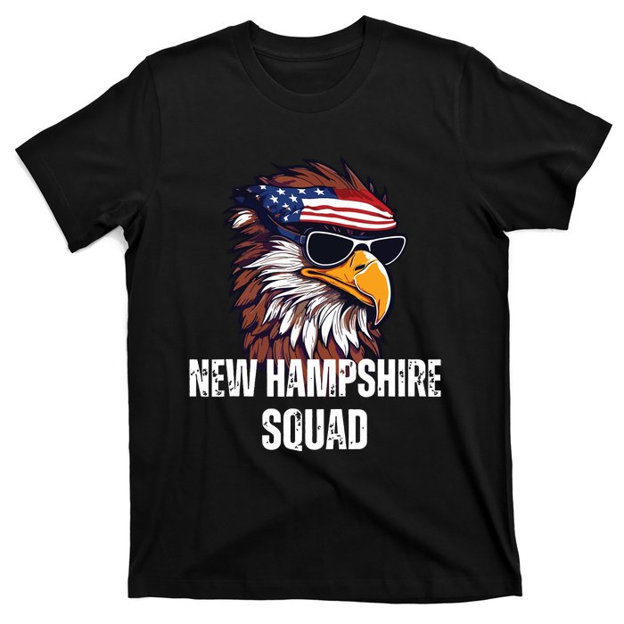 New Hampshire Squad Retro Bald Eagle American Flag Bandana T-Shirt