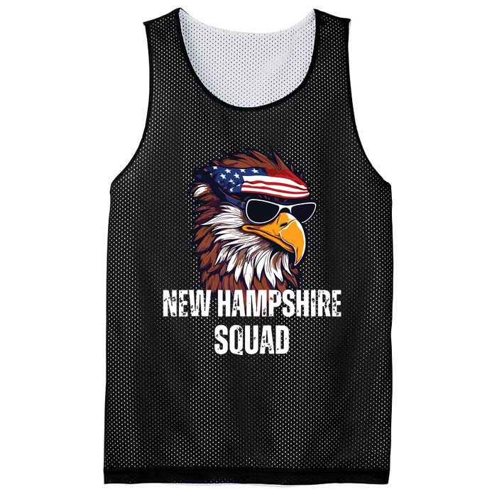 New Hampshire Squad Retro Bald Eagle American Flag Bandana Mesh Reversible Basketball Jersey Tank