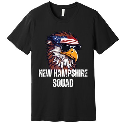 New Hampshire Squad Retro Bald Eagle American Flag Bandana Premium T-Shirt