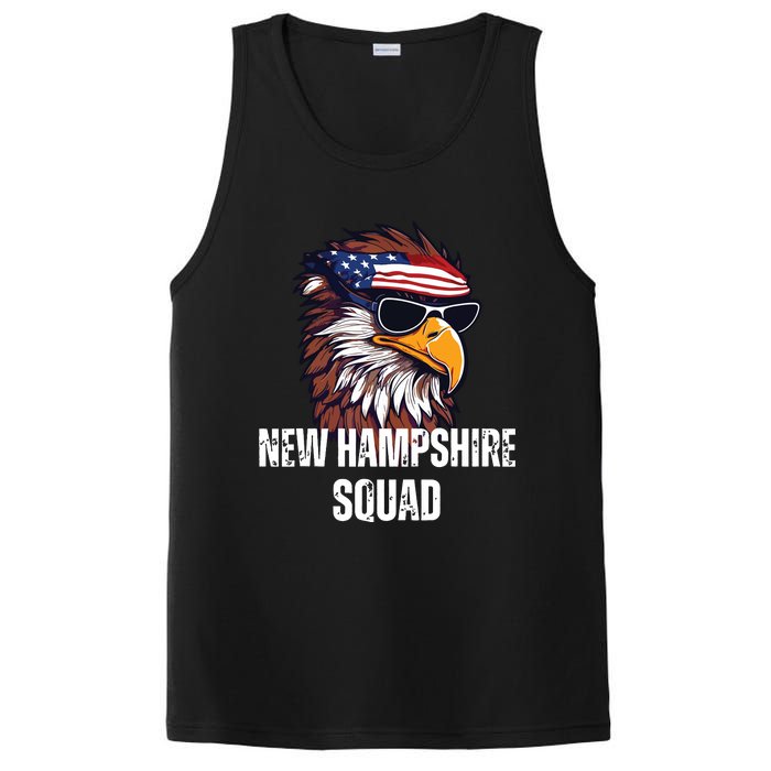 New Hampshire Squad Retro Bald Eagle American Flag Bandana PosiCharge Competitor Tank