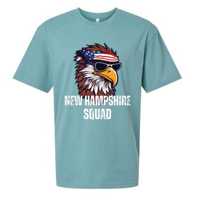 New Hampshire Squad Retro Bald Eagle American Flag Bandana Sueded Cloud Jersey T-Shirt