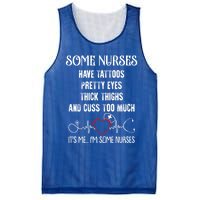 Nurse Have Tattoos Pretty Eyes Thick Thighs Funny Nursing Funny Gift Mesh Reversible Basketball Jersey Tank