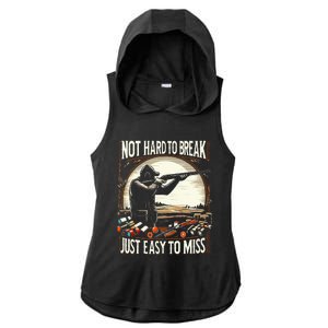 Not Hard To Break Easy To Miss Ladies PosiCharge Tri-Blend Wicking Draft Hoodie Tank