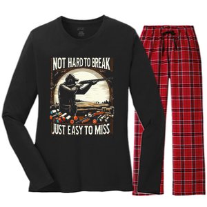 Not Hard To Break Easy To Miss Women's Long Sleeve Flannel Pajama Set 