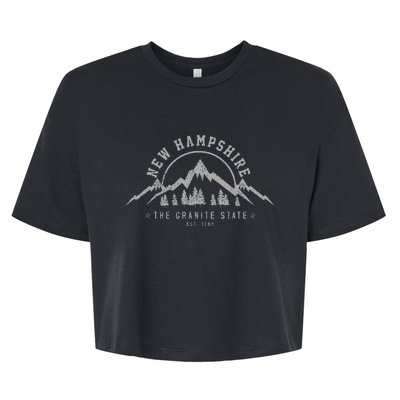 New Hampshire The Granite State Est. 1788 Mountains Gift Bella+Canvas Jersey Crop Tee