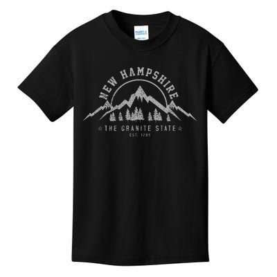 New Hampshire The Granite State Est. 1788 Mountains Gift Kids T-Shirt