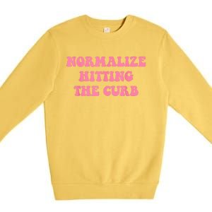 Normalize Hitting The Curb Funny Apparel Premium Crewneck Sweatshirt