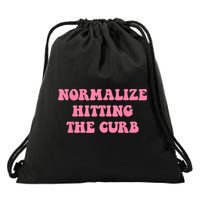Normalize Hitting The Curb Funny Apparel Drawstring Bag