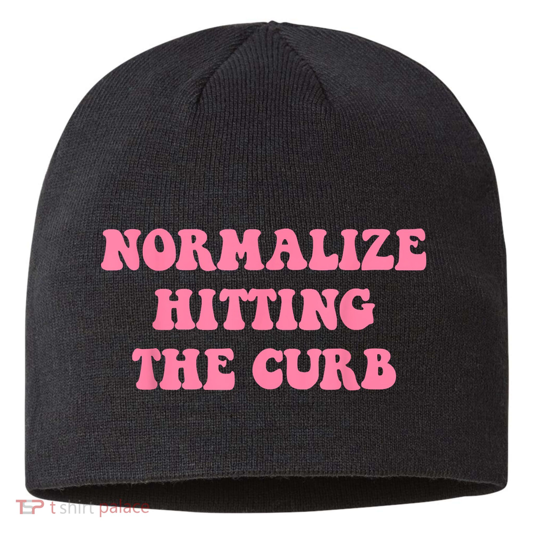 Normalize Hitting The Curb Funny Apparel Sustainable Beanie