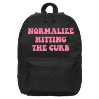 Normalize Hitting The Curb Funny Apparel 16 in Basic Backpack