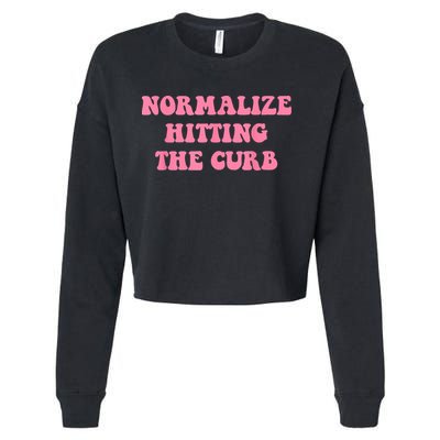 Normalize Hitting The Curb Funny Apparel Cropped Pullover Crew