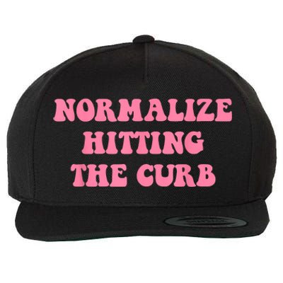 Normalize Hitting The Curb Funny Apparel Wool Snapback Cap