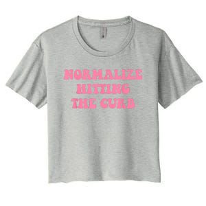 Normalize Hitting The Curb Funny Apparel Women's Crop Top Tee