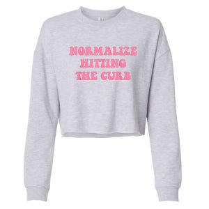 Normalize Hitting The Curb Funny Apparel Cropped Pullover Crew