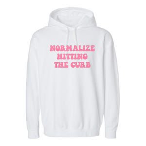 Normalize Hitting The Curb Funny Apparel Garment-Dyed Fleece Hoodie