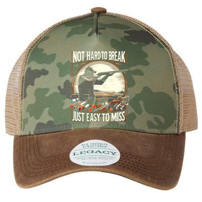 Not Hard To Break Easy To Miss Funny Skeet Legacy Tie Dye Trucker Hat