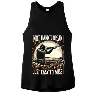 Not Hard To Break Easy To Miss Funny Skeet Ladies PosiCharge Tri-Blend Wicking Tank