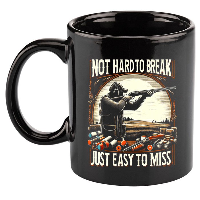 Not Hard To Break Easy To Miss Funny Skeet 11oz C Handle Ceramic Mug