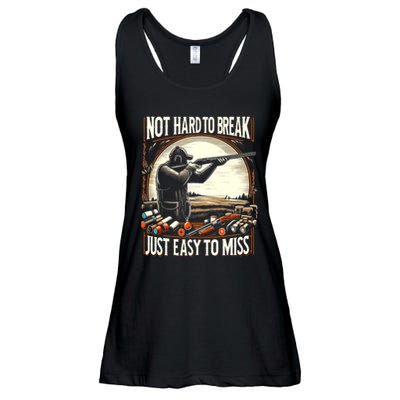 Not Hard To Break Easy To Miss Funny Skeet Ladies Essential Flowy Tank