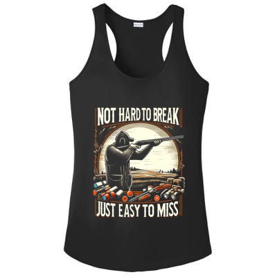Not Hard To Break Easy To Miss Funny Skeet Ladies PosiCharge Competitor Racerback Tank