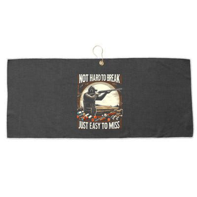 Not Hard To Break Easy To Miss Funny Skeet Large Microfiber Waffle Golf Towel