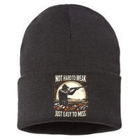 Not Hard To Break Easy To Miss Funny Skeet Sustainable Knit Beanie