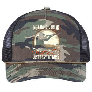 Not Hard To Break Easy To Miss Funny Skeet Retro Rope Trucker Hat Cap