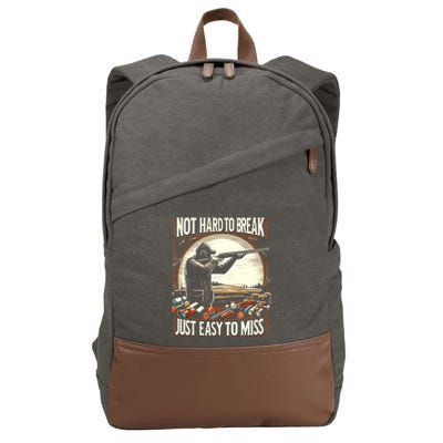 Not Hard To Break Easy To Miss Funny Skeet Cotton Canvas Backpack
