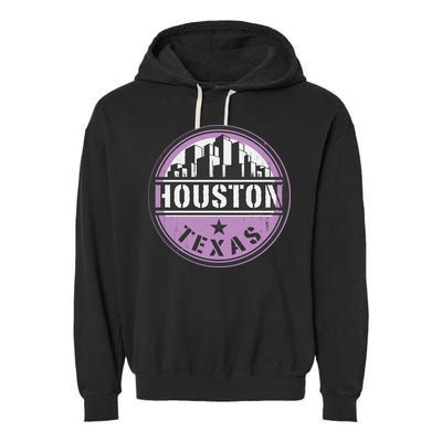 Neon Houston Texas Logo Garment-Dyed Fleece Hoodie