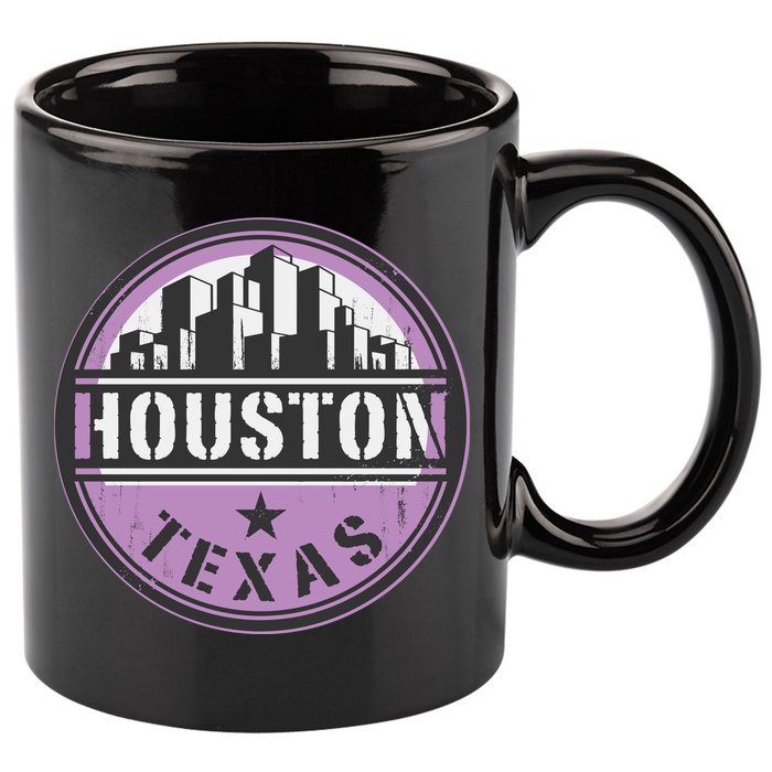 Neon Houston Texas Logo 11oz C Handle Ceramic Mug